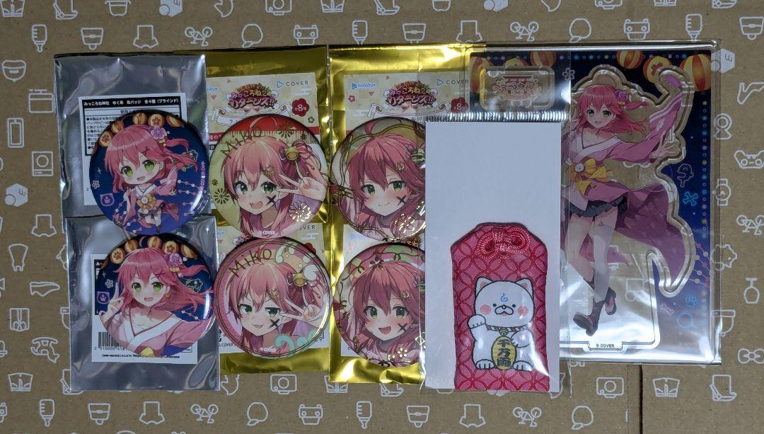 みっころね神社 さくらみこ 缶バッジ6種+アクリルスタンド+
