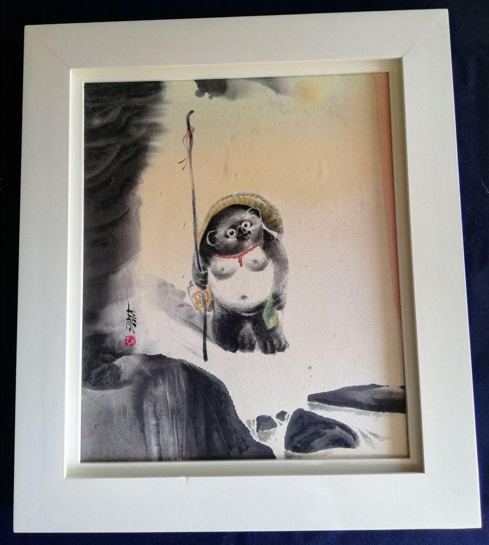水墨画 （水墨画（彩墨画）「夏椿-沙羅の木-」福田勝司筆