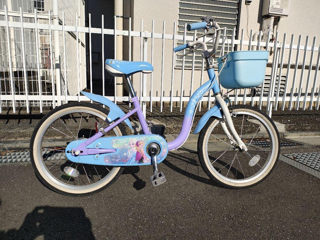 20-60代 人気ファッションブランド 水色 アナと雪の女王 ディズニー 子供用自転車 青色 18 ブルー 自転車本体