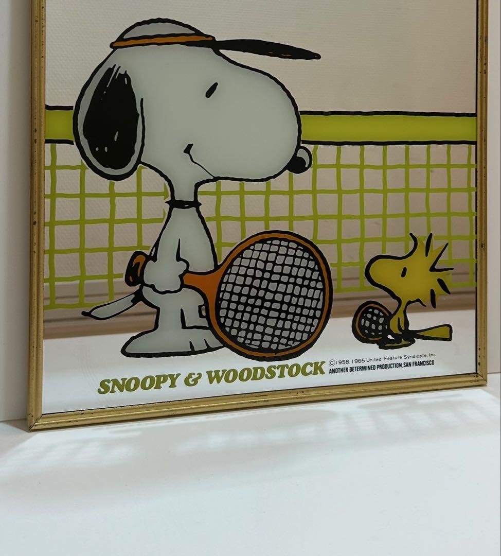 SNOOPY スヌーピー&ウッドストック ビンテージ パブミラー