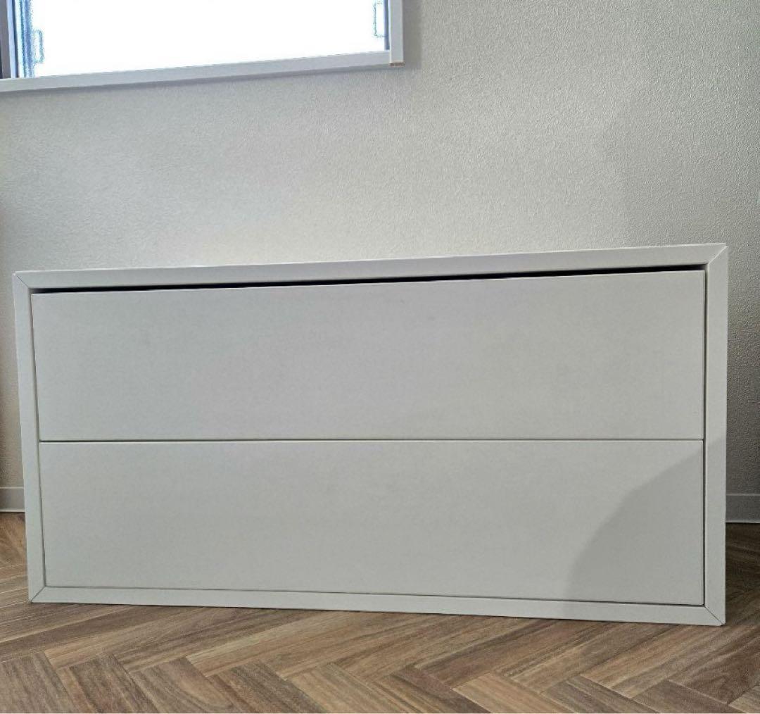 IKEA　エーケト　引き出し　収納 EKET エーケト キャビネット（引き出し×2）, ホワイト, 70x35x35