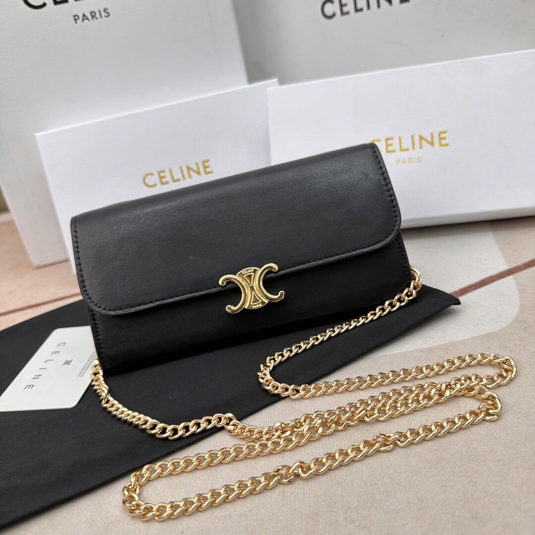 【CELINE】セリーヌ★chainbag★トロンフチェーンバッグ★ ☆セリーヌ☆ CELINE チェーンクラッチ キュイル トリオンフ