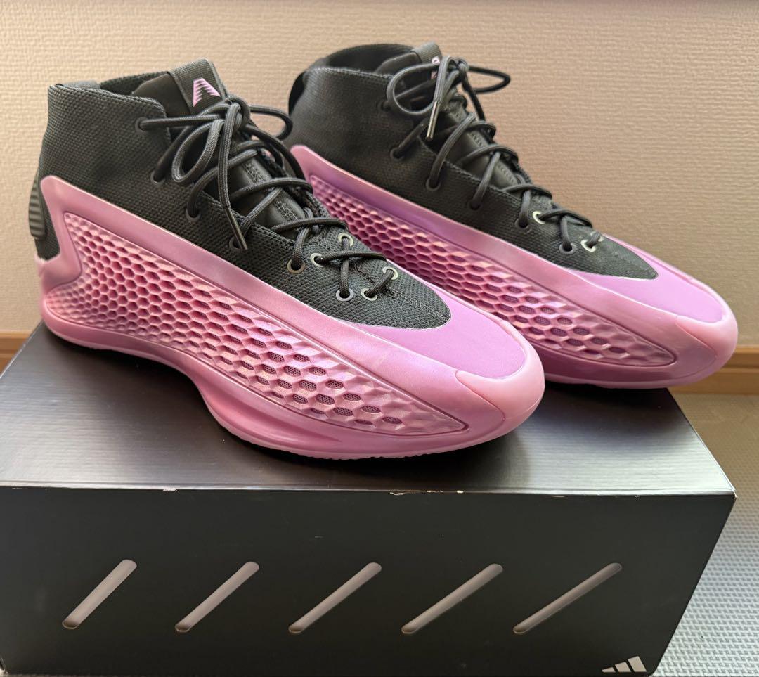 Adidas AE1 バスケットボールシューズ ブラック/ピンク 28cm