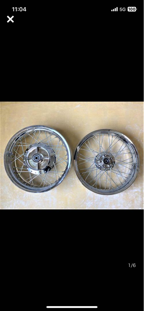 ゼファー400 メッキ スポークホイール/車検対応ZR400C前後18
