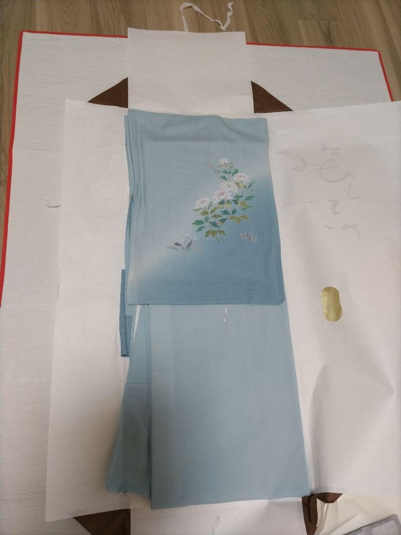 美品 夏物 駒絽 訪問着・袋帯・帯〆 3点セット（正絹）HH925 ポイント10倍|7/31 10時まで】【中古】 訪問着 袋帯
