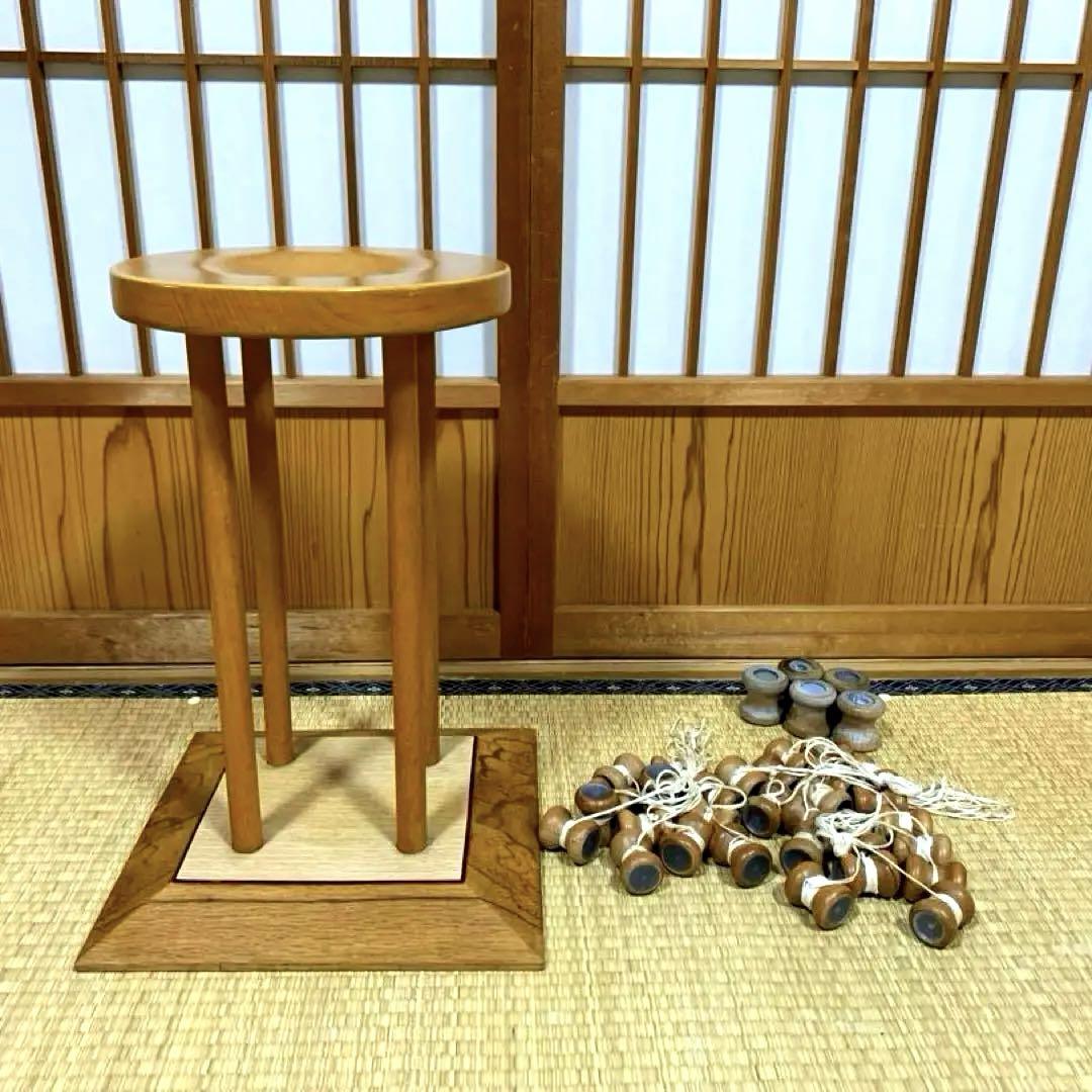 組紐台　組玉　セット 組み紐道具 組台 組玉セット （日本 伝統工芸 組紐 組みひも器具