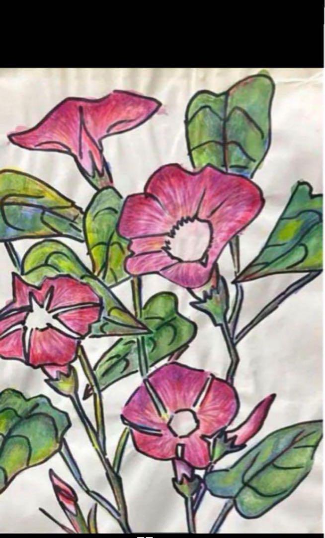 絵　絵画　水彩　朝顔　アサガオ　水彩画　水彩　プレゼント 絵 絵画 水彩 朝顔 アサガオ 水彩画 水彩 プレゼント-国内取寄せ