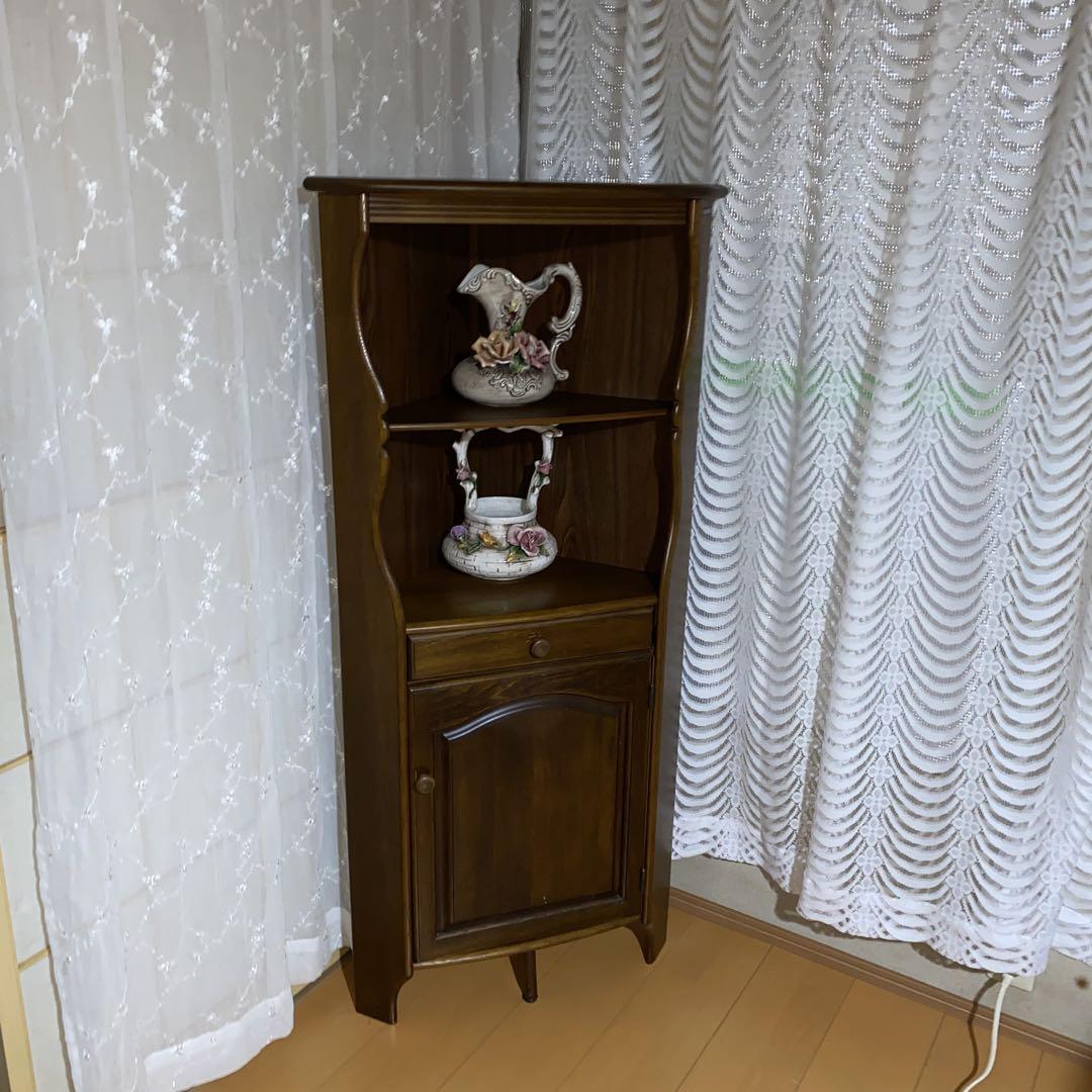 カリモク　三角コーナー　飾り棚　隅飾り棚　照明付き　取りに来ていただける方限定 img61436768.jpg