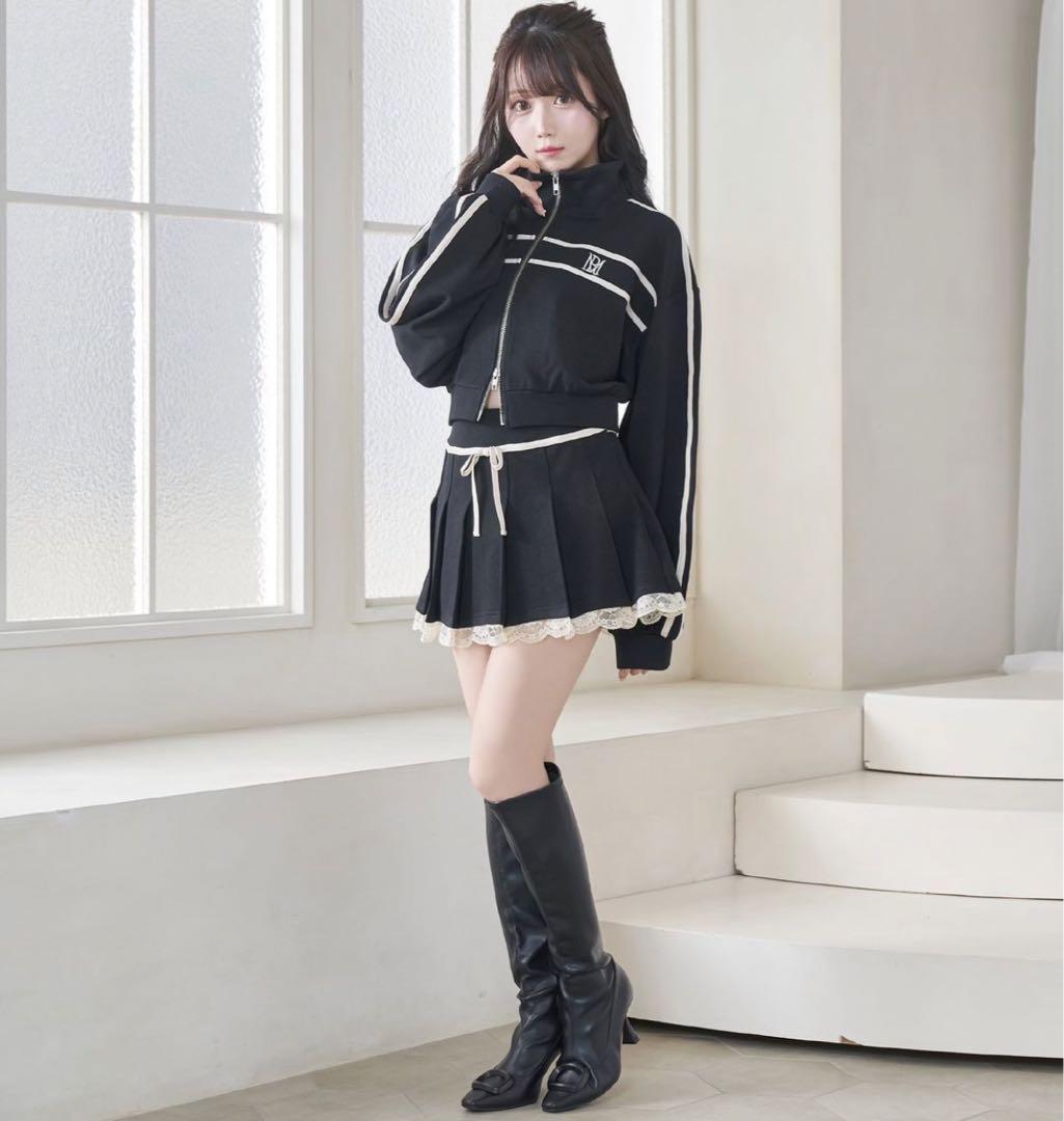ロゼミュRosémuse line jersey skirt setブラック（Rosé Muse