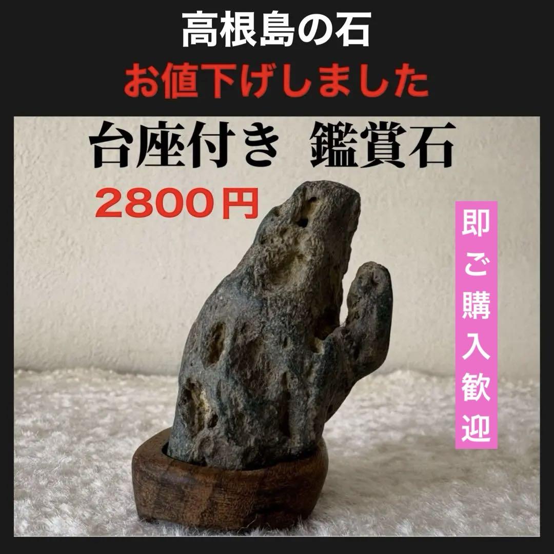 紋様石 ２石 高根島 水石 天然石 鑑賞石 プロ台座付き E ◇天然石！新潟県産／水石系蛇紋岩－台座付No,26◇ - 鑑賞石のお