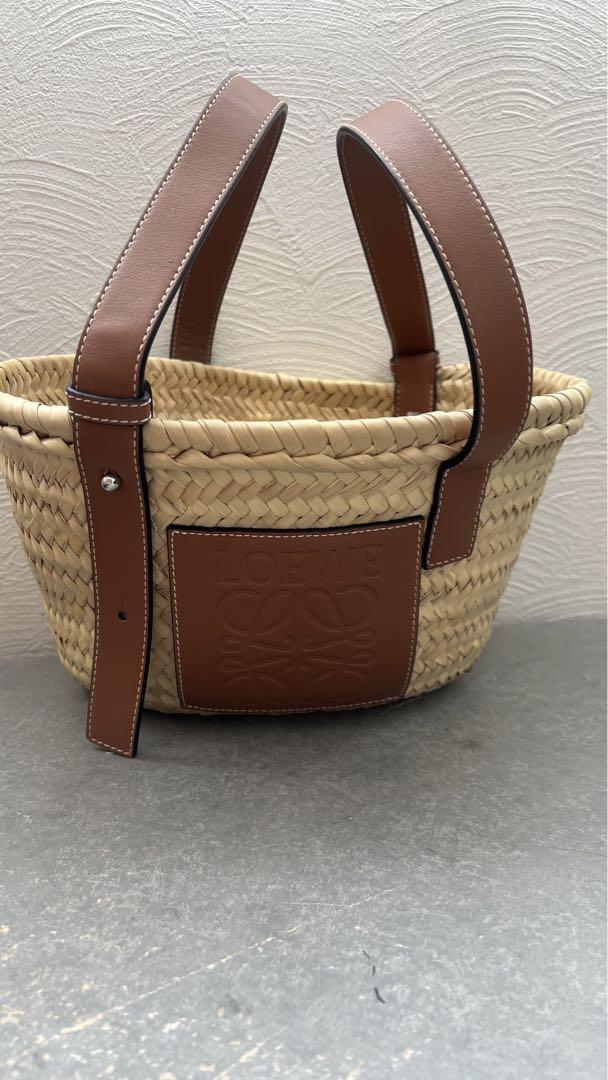 ロエベ かごバック クラシック バスケット ラージ（ヤシの葉&カーフ） ベージュ - LOEWE