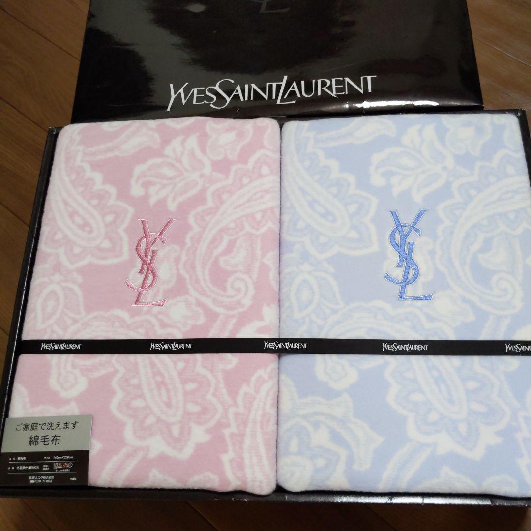 サンローラン　YSL イブサンローラン　ウール　毛布　ギフト 2点セット Yahoo!オークション -「イヴ サンローラン」(毛布) (寝具)の落札