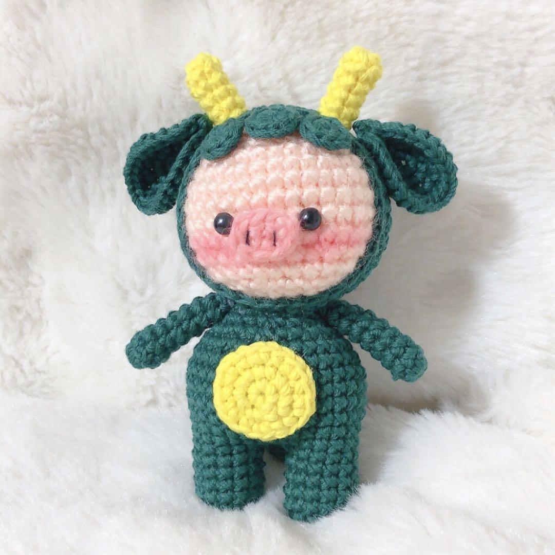 225番 可愛い ブタ 辰 あみぐるみ ハンドメイド プレゼント