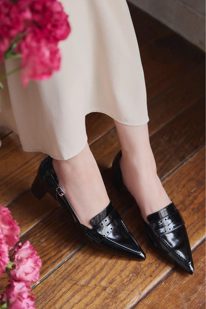 靴 herlipto Medallion Heel Loafer 37 herlipto Medallion Heel Loafer 37（Her lip to - Her lip to