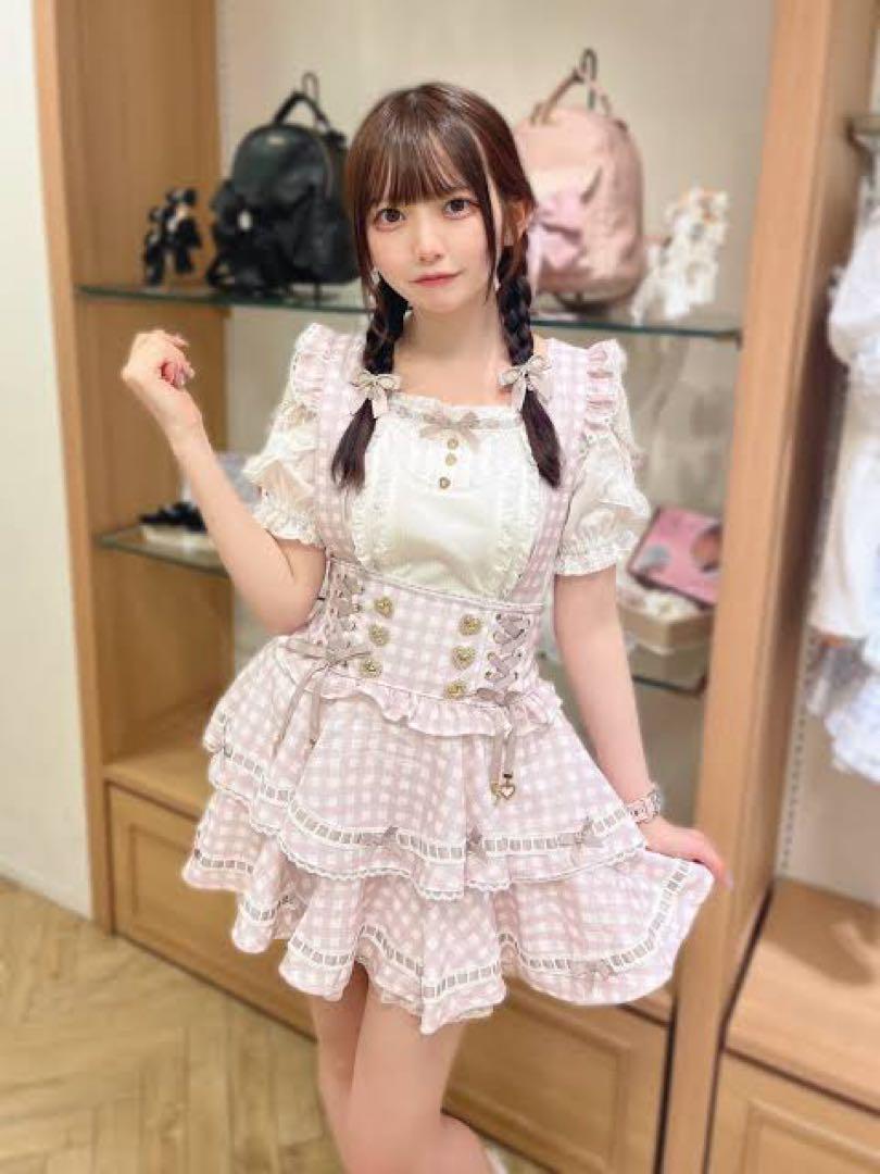 LIZ LISA はしごリボンチェックティアードスカパン - メルカリ