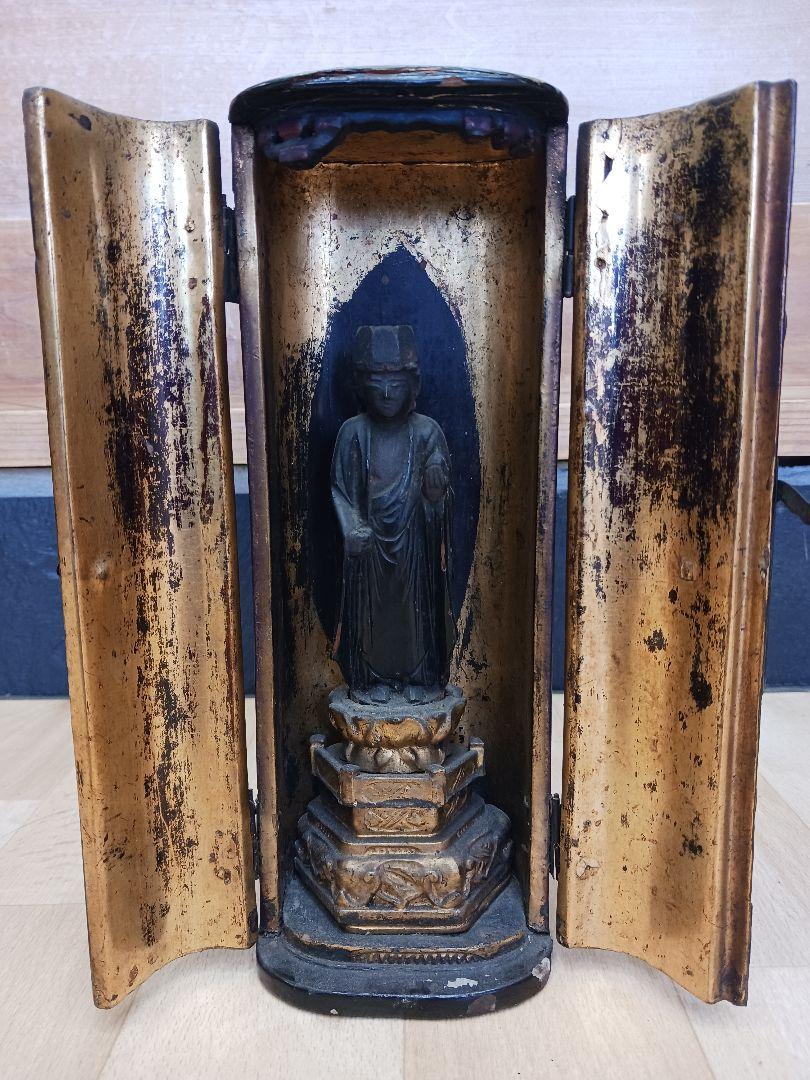 銅造 聖観音菩薩 立像 懐中仏 旅仏 仏教美術 五】念持仏 『厨子入木造十一面観音立像』 懐中仏（厨子入木造
