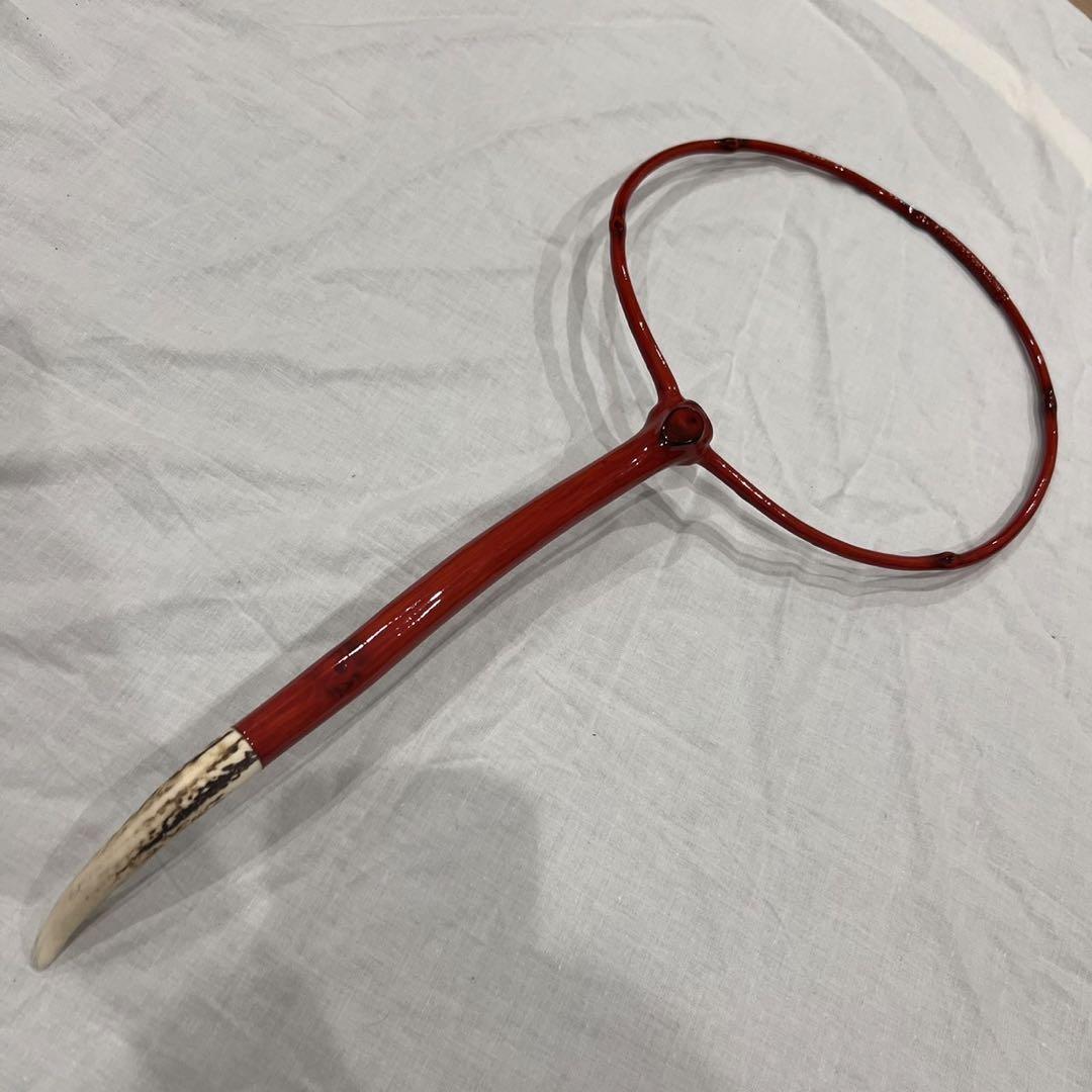 ☆釣ってください。美品　鹿の角　タモ☆ 鮎 タモ 網 ハンドメイド 鹿の角
