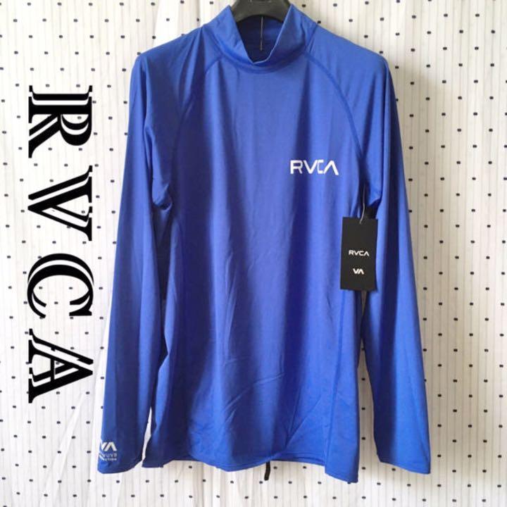 RVCA - RVCAルーカUS限定ロングスリーブハイネックラッシュガード M blue RVCAルーカUS限定ロングスリーブハイネックラッシュガード M