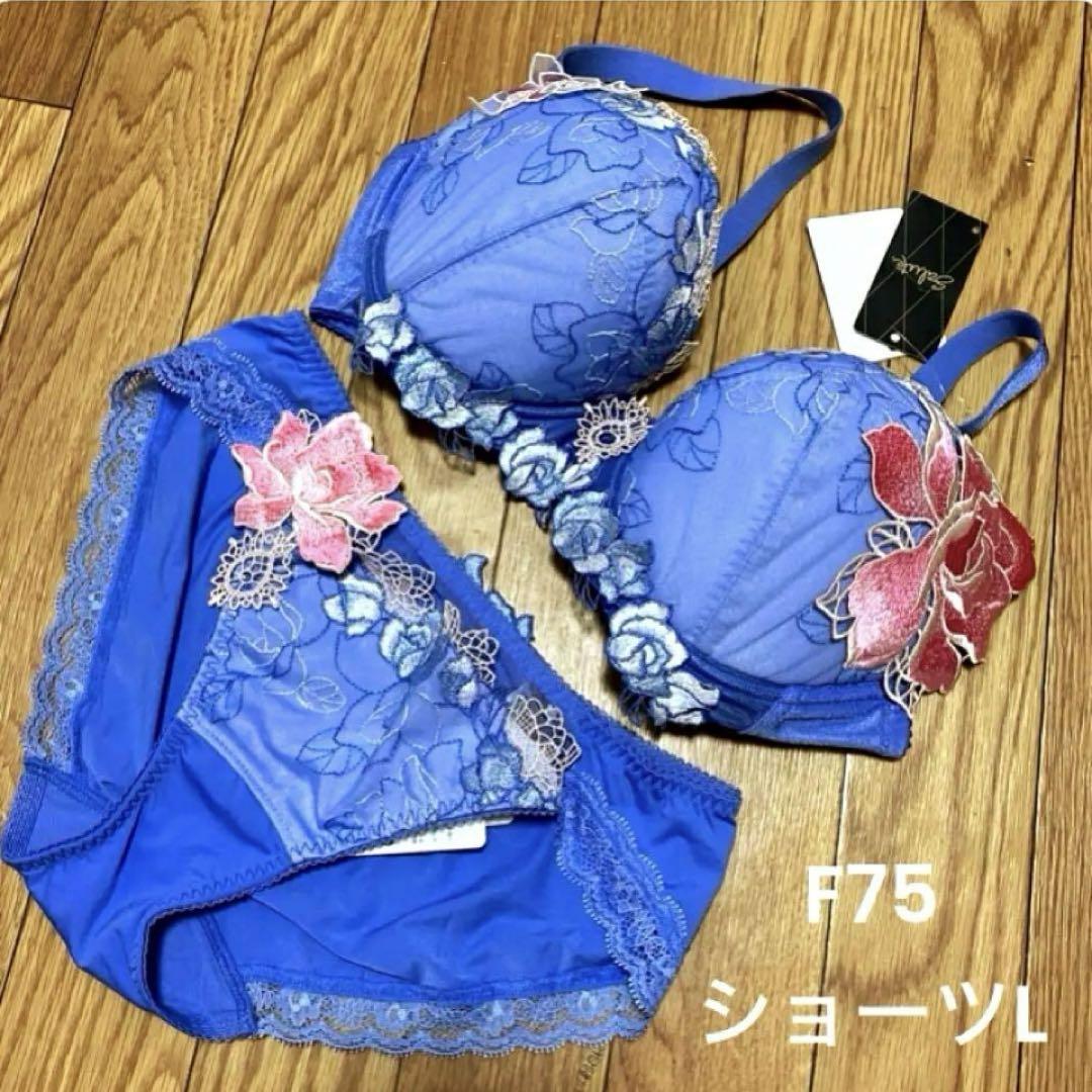 新品》ワコール サルート、高級オシャレな下着上下セットF75/L