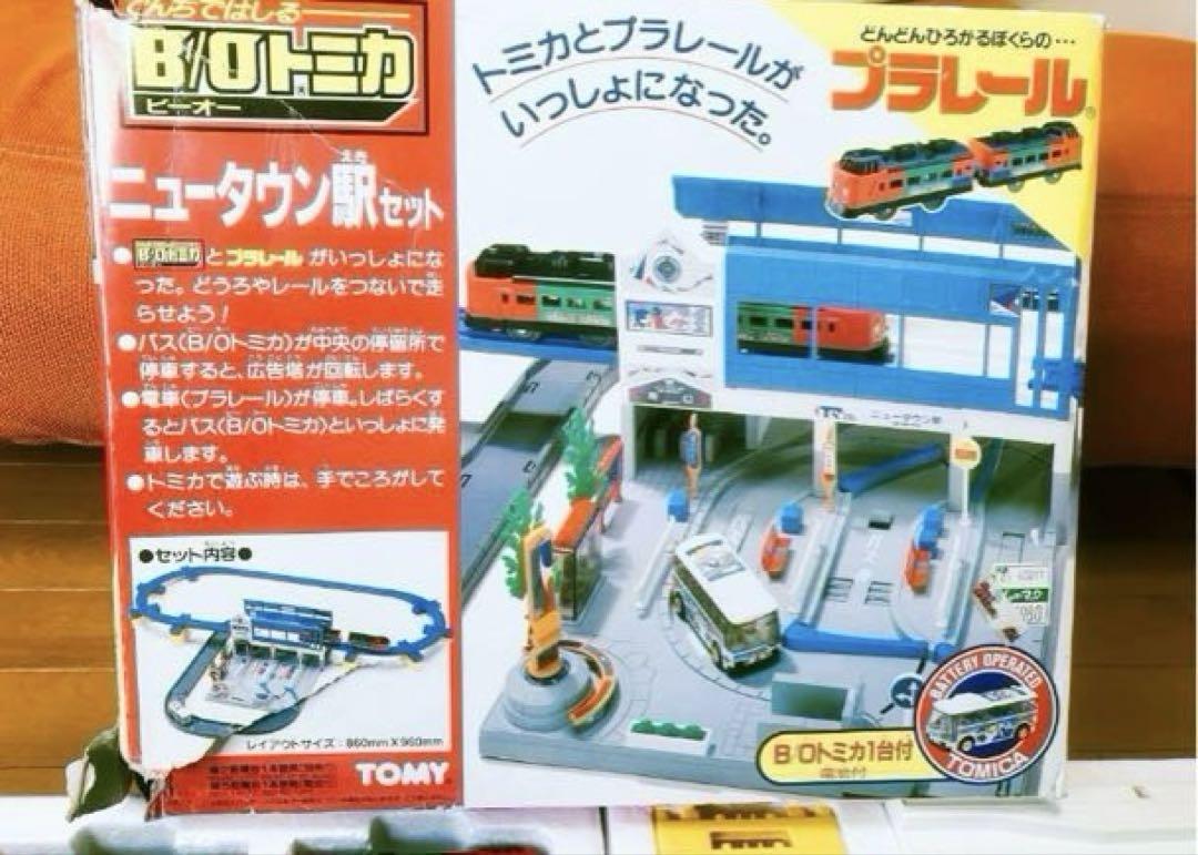 モータートミカ ニュータウン駅セット B/Oトミカ プラレール　外箱＆駅＆電車 モータートミカ ニュータウン駅セット B/Oトミカ プラレール 外