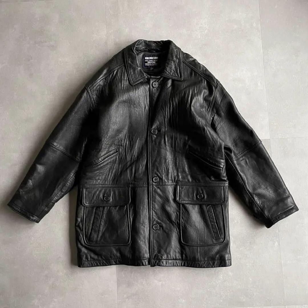 90s OLDGAP オールドギャップ レザーカーコート 野村訓市