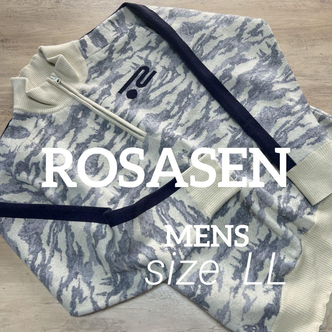 ROSASENゴルフウェア メンズセーター LLサイズ ジップアップ裏地