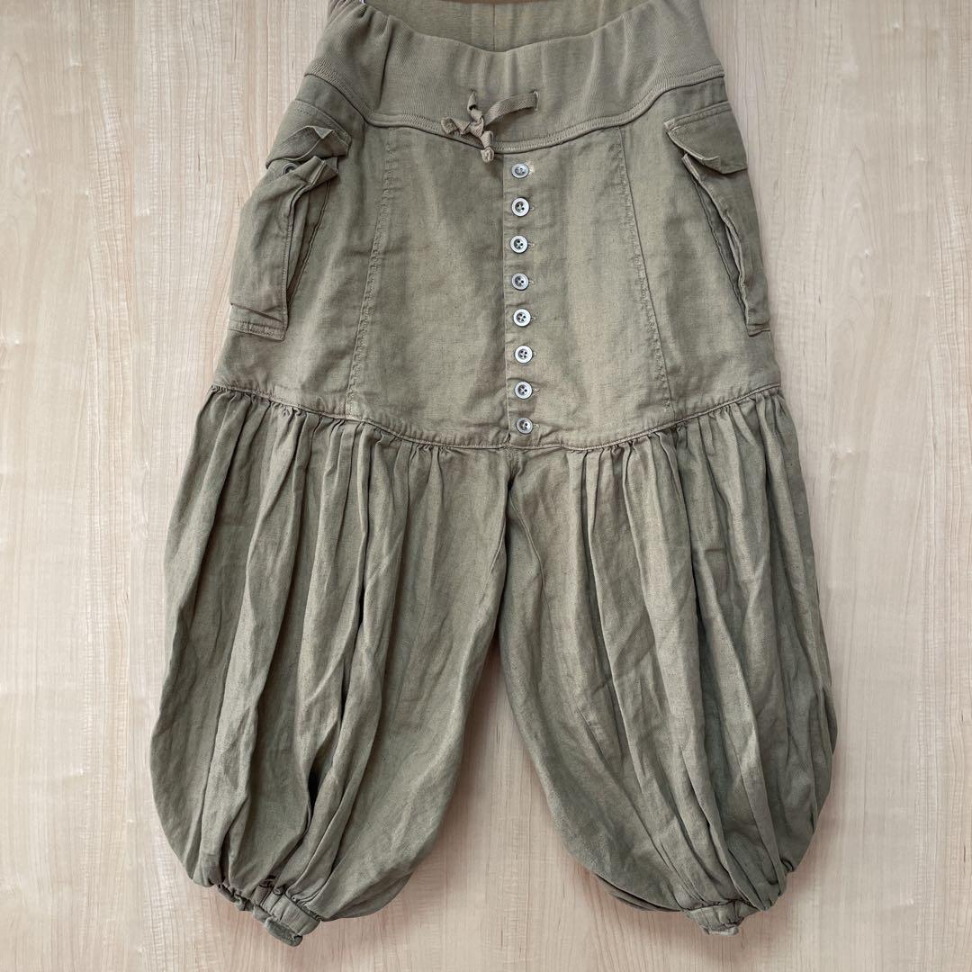 【kapital】ヌーベルショートパンツ リネン カーキ ヘリンボーン Sサイズ kapital】ヌーベルショートパンツ リネン カーキ ヘリンボーン S