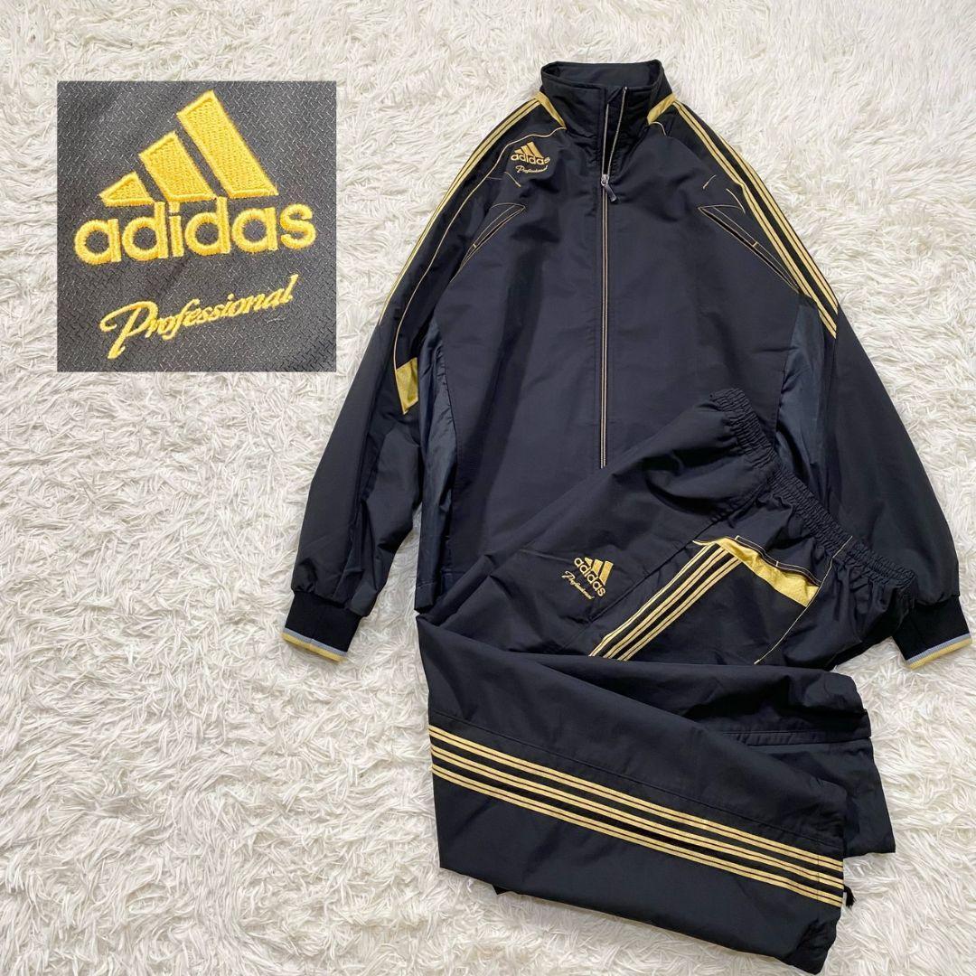 490【美品】アディダス プレミアム ジャージ セットアップ 黒 金