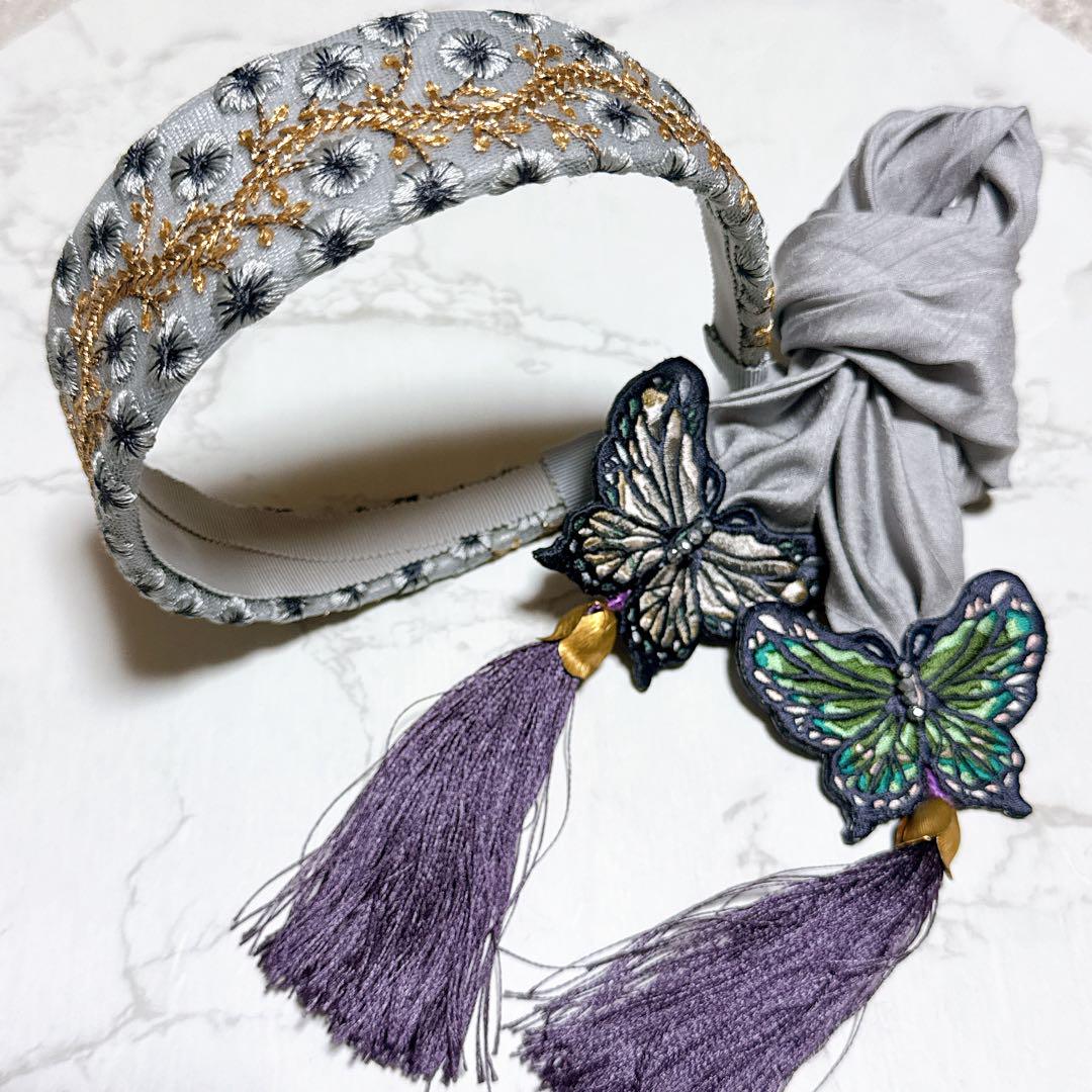 WiTCH WATCH 蝶の刺繍 タッセル ヘアカチューシャ（WiTCH WATCH