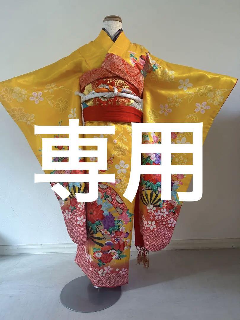 即日発送】 女児 七歳 407ag7□七五三 着物&袋帯&帯揚げ しごき