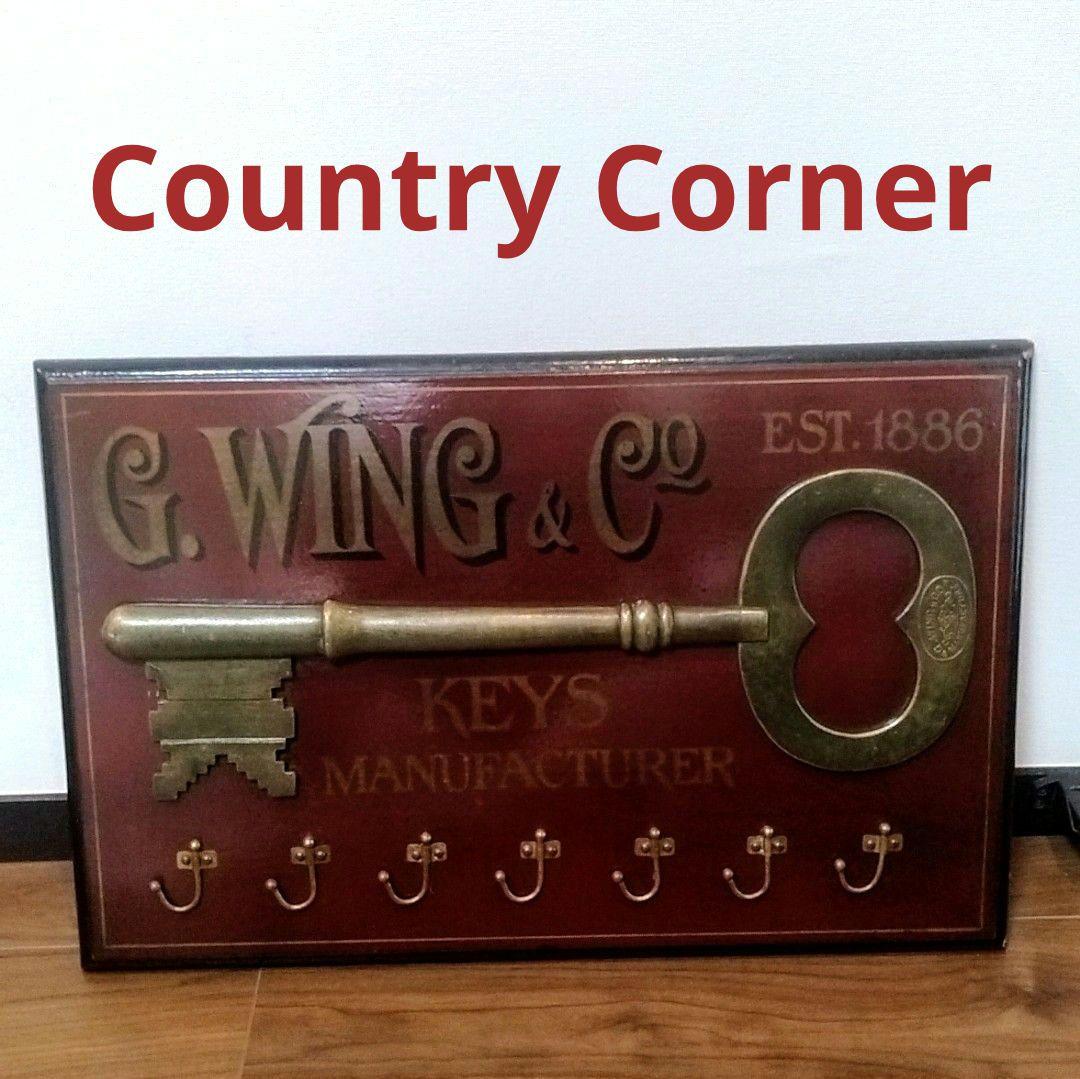 ☆希少☆Country Corner 木製看板 縦42cm 横64cm（木製 スタンド