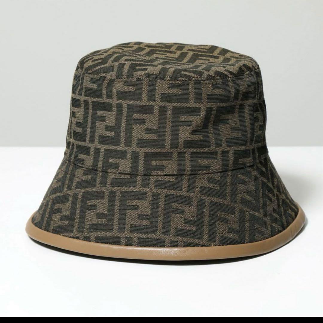 FENDI バケットハット【ズッカ柄ファブリックハット】 新品！ FENDI フェンディ ズッカ バケットハット 帽子 M