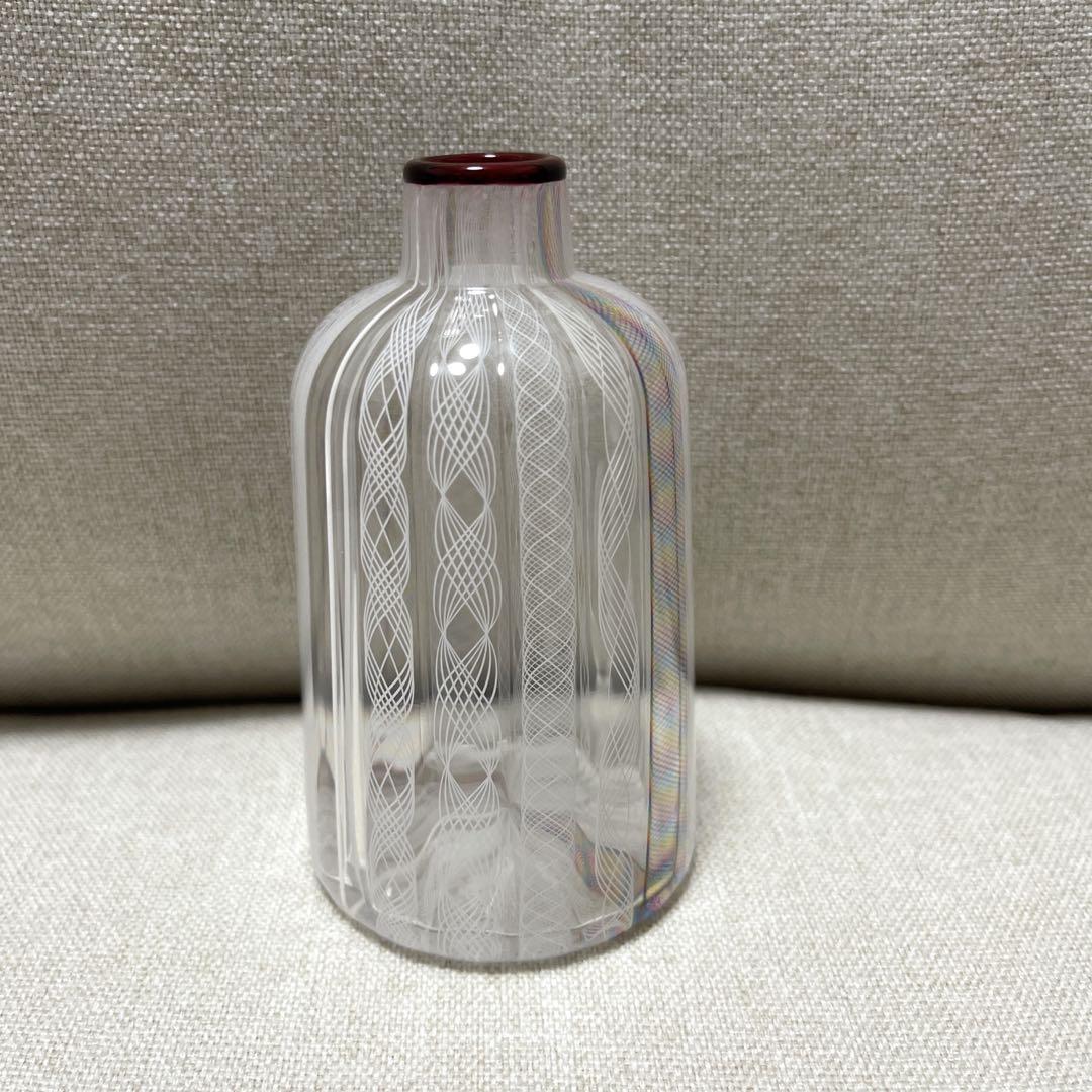 津坂陽介 レースガラス 花器 一輪挿し （ガラスレース花瓶 作家