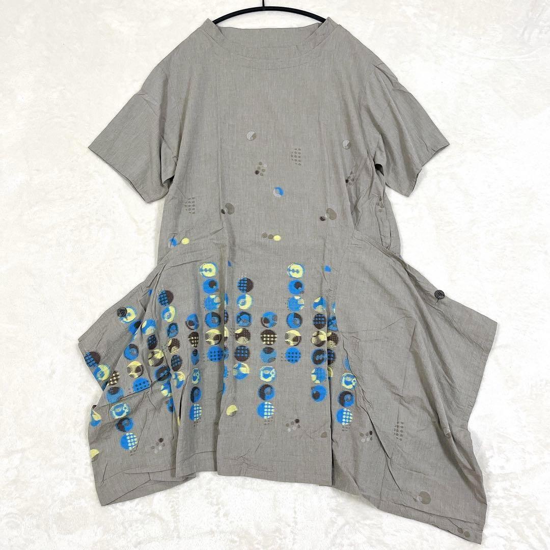美品◆センソユニコ慈雨　変形チュニック　ワンピース グレー センソユニコ慈雨 変形チュニック ワンピース グレー （snc ジウ
