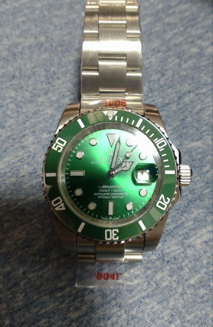 サブマリーナグリーン 自動巻き時計 HAMAYOTA 腕時計 サブマリーナ メンズ 自動巻き グリーンベゼル