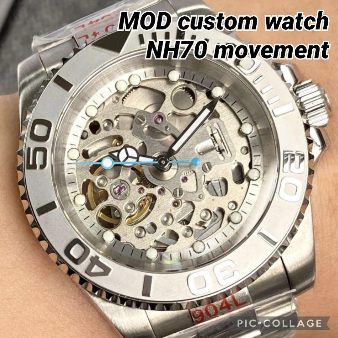 新品 NH70 MOD 高品質 自動巻 メンズ腕時計 スケルトン オマージュ 新品 NH70 MOD 高品質 自動巻 メンズ腕時計 スケルトン