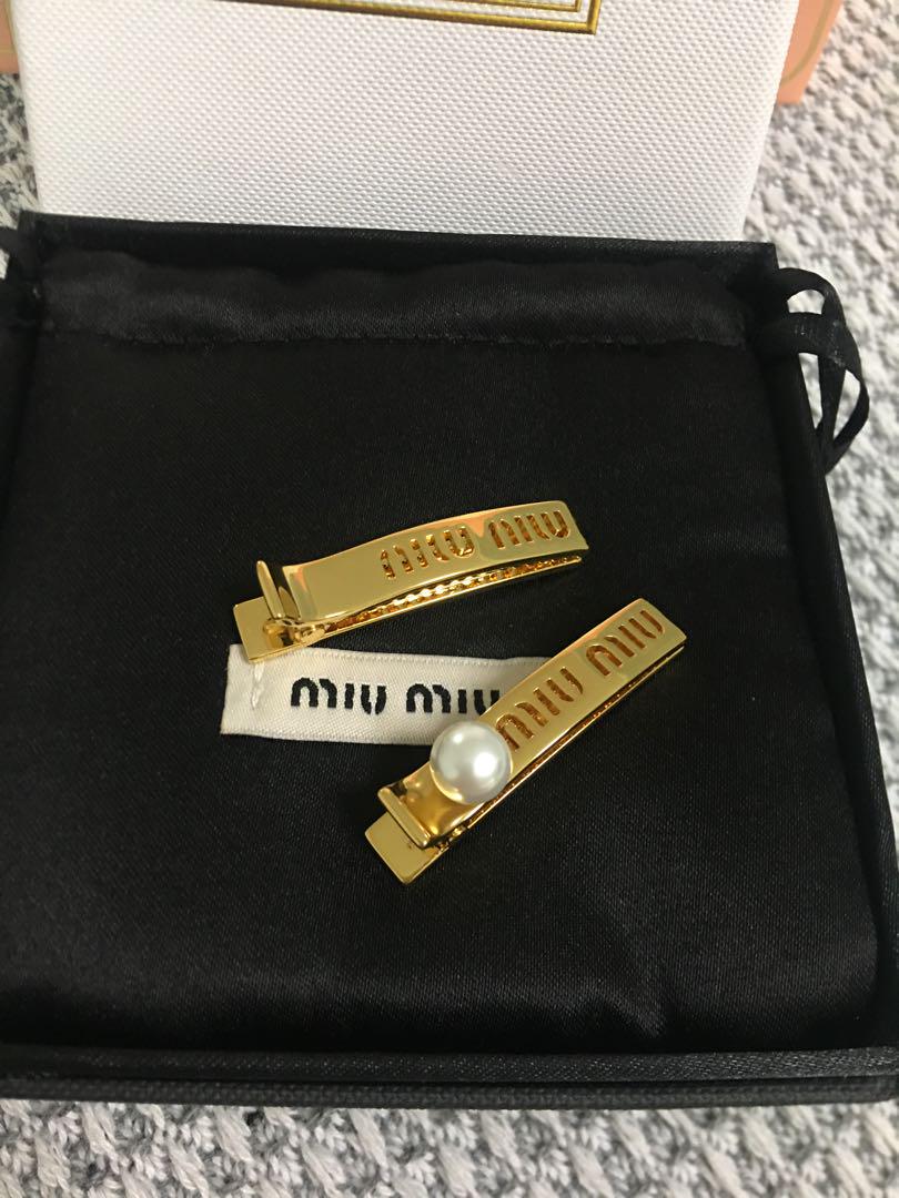 ミュウミュウ ヘアピン セット ゴールド （MiuMiu(ミュウミュウ