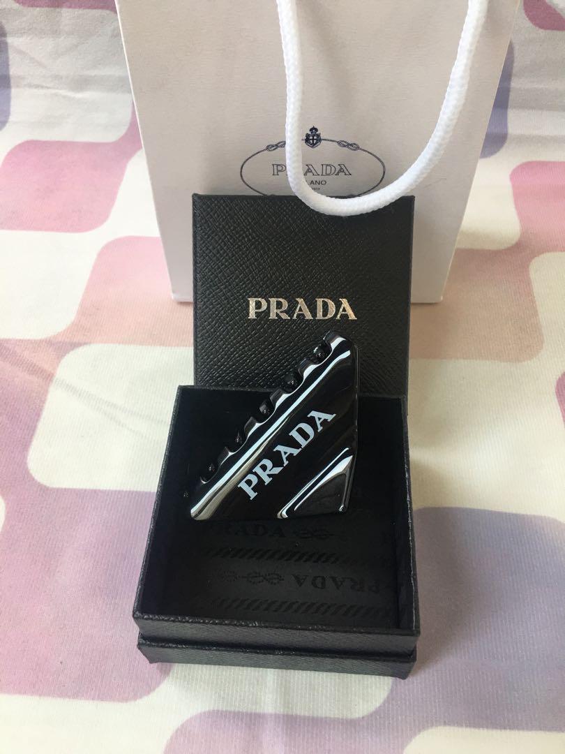 プラダヘアクリップ ピンク プレキシガラス ヘアクリップ | PRADA