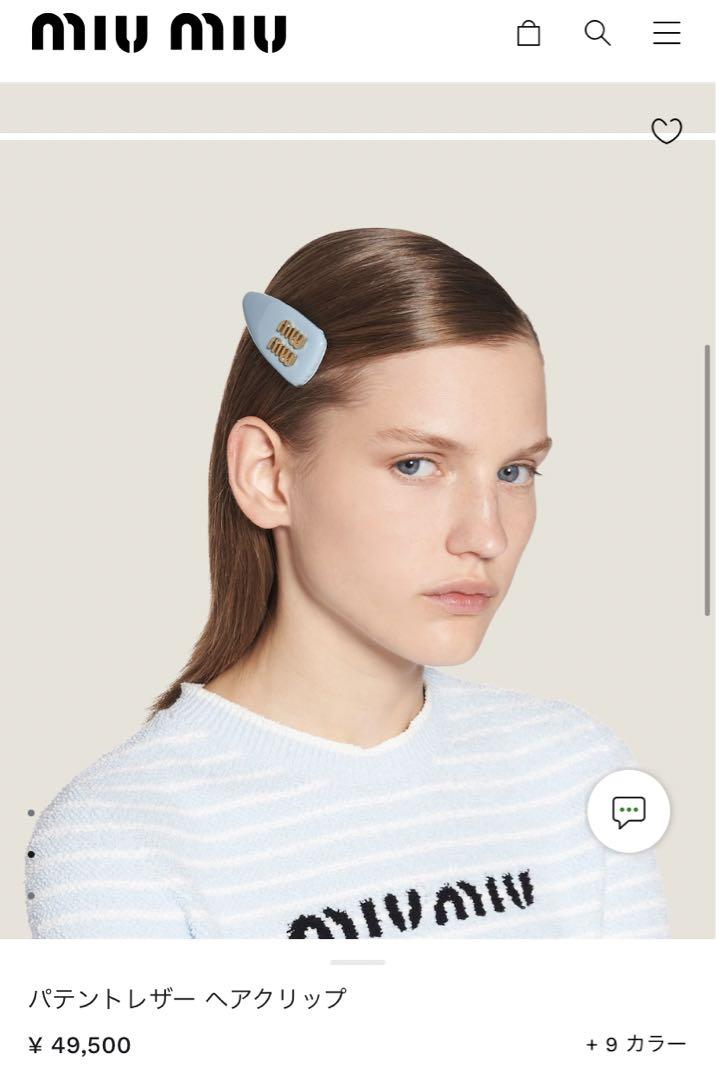 新品MIUMIU miumiu ベルベットヘアクリップ miu MIUMIU ミュウミュウ バレッタ 5IF092 068 レディース