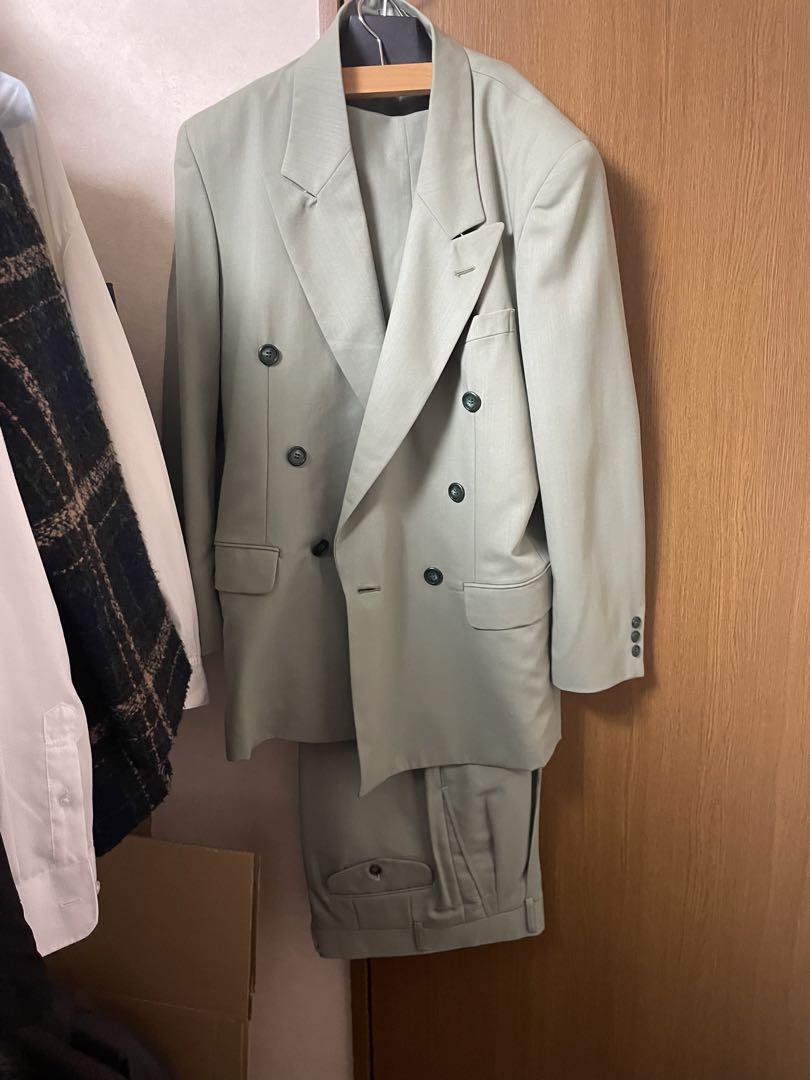 80's〜90's セットアップ 成人式 入学式 スリーピース vintage 黄緑 セットアップ スーツ 成人式 菅田将暉 希少 80s （80s