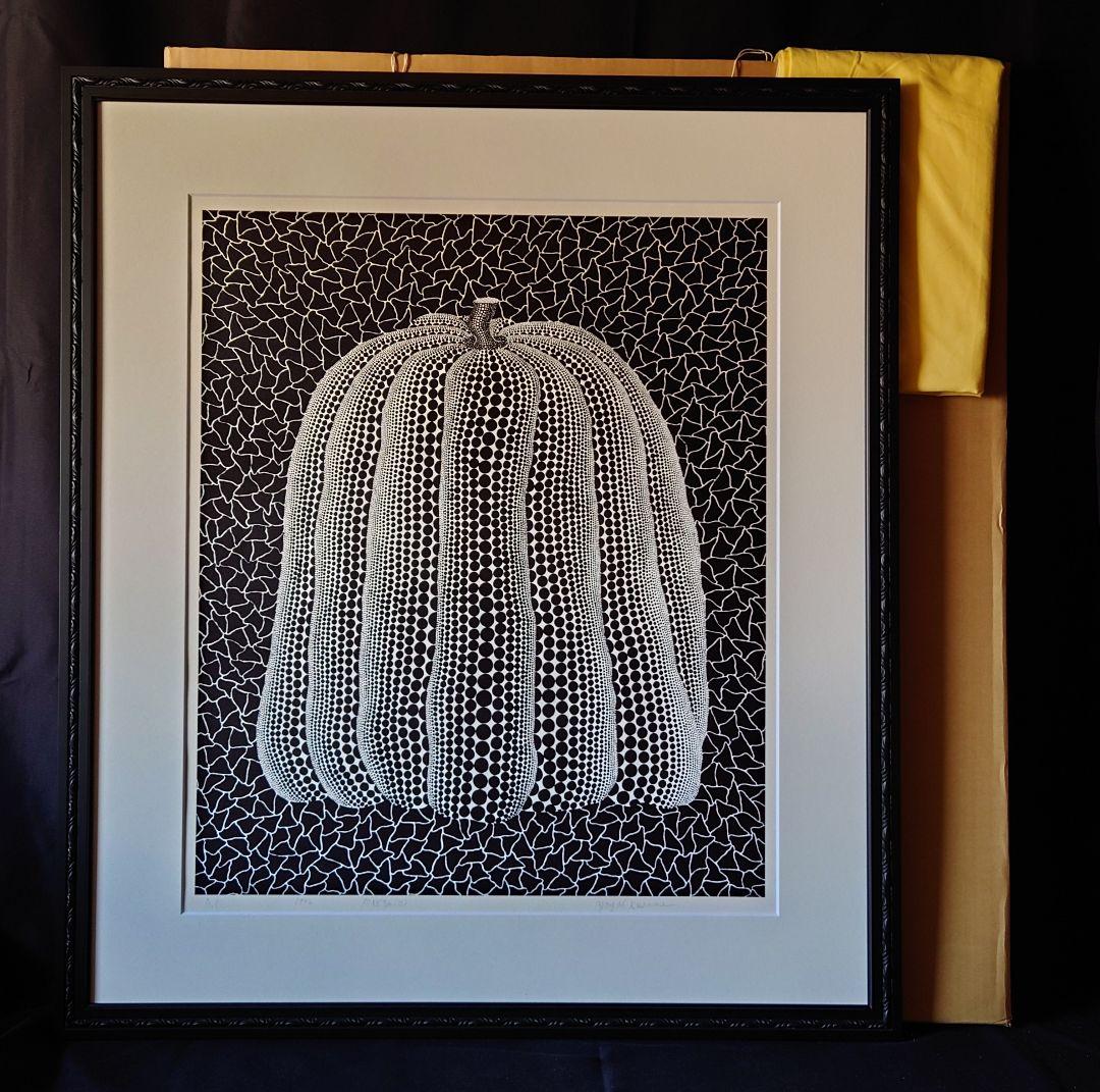 模写  草間彌生  かぼちゃ版画  大型作品  鉛筆サイン  額装  差し箱付き i-img1200x1192-