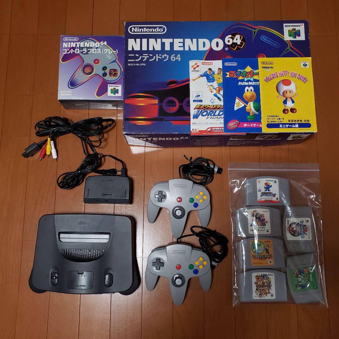 ニンテンドー64 本体+コントローラー2個+ソフト6本 任天堂 ニンテンドー64 本体 コントローラー2個付 すぐ遊べる