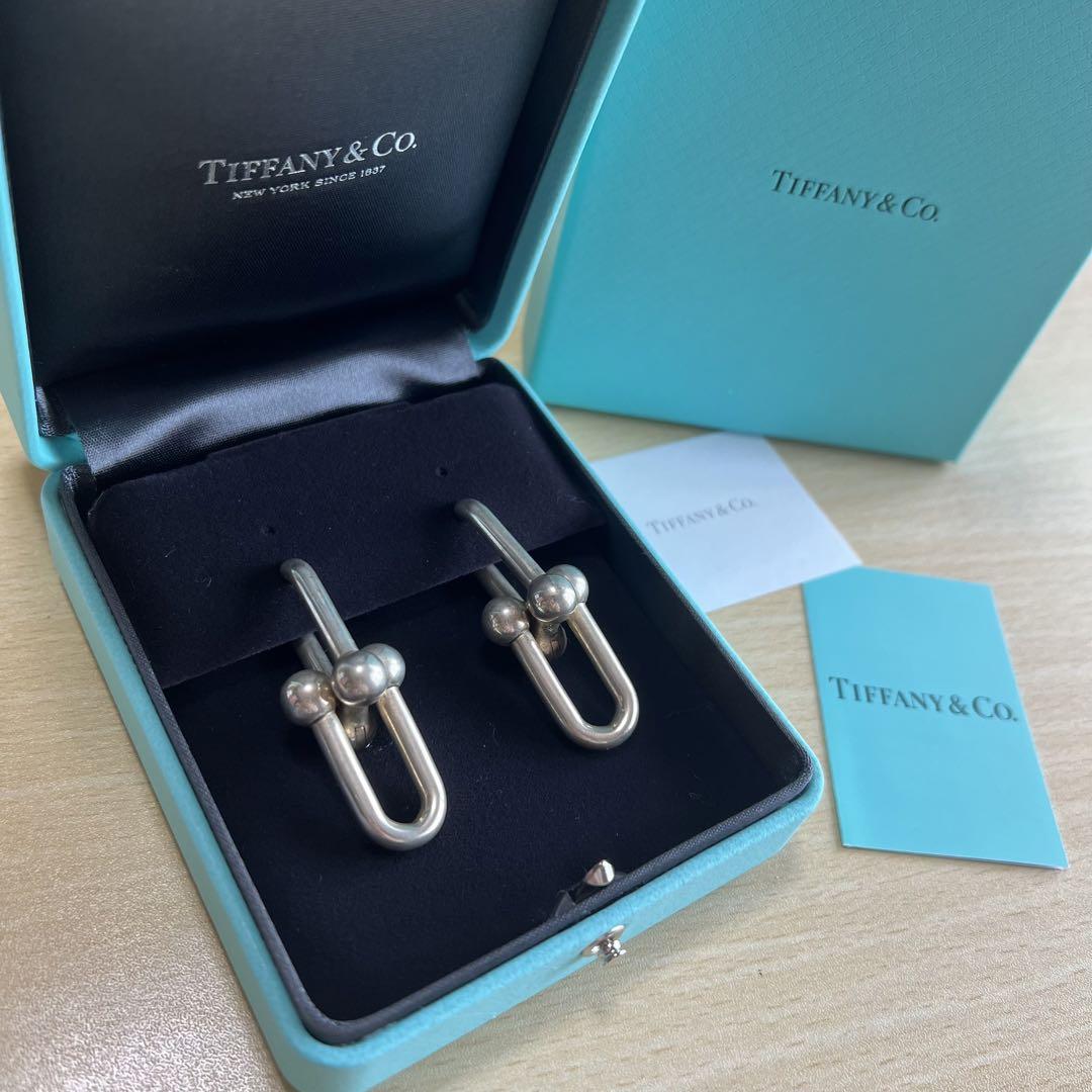 【鑑定済み】TIFFANY エクストララージ ハードウェア ピアス 片耳 ハードウェア リンク ピアス エクストララージ[60013153