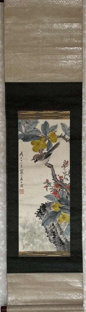 中国美術・純手描き花鳥画掛軸・国画・張大千印款・宣紙・賞物・肉筆・書道品・茶道具 中国美術・純手描き花鳥画掛軸・国画・張大千印款・宣紙・賞物