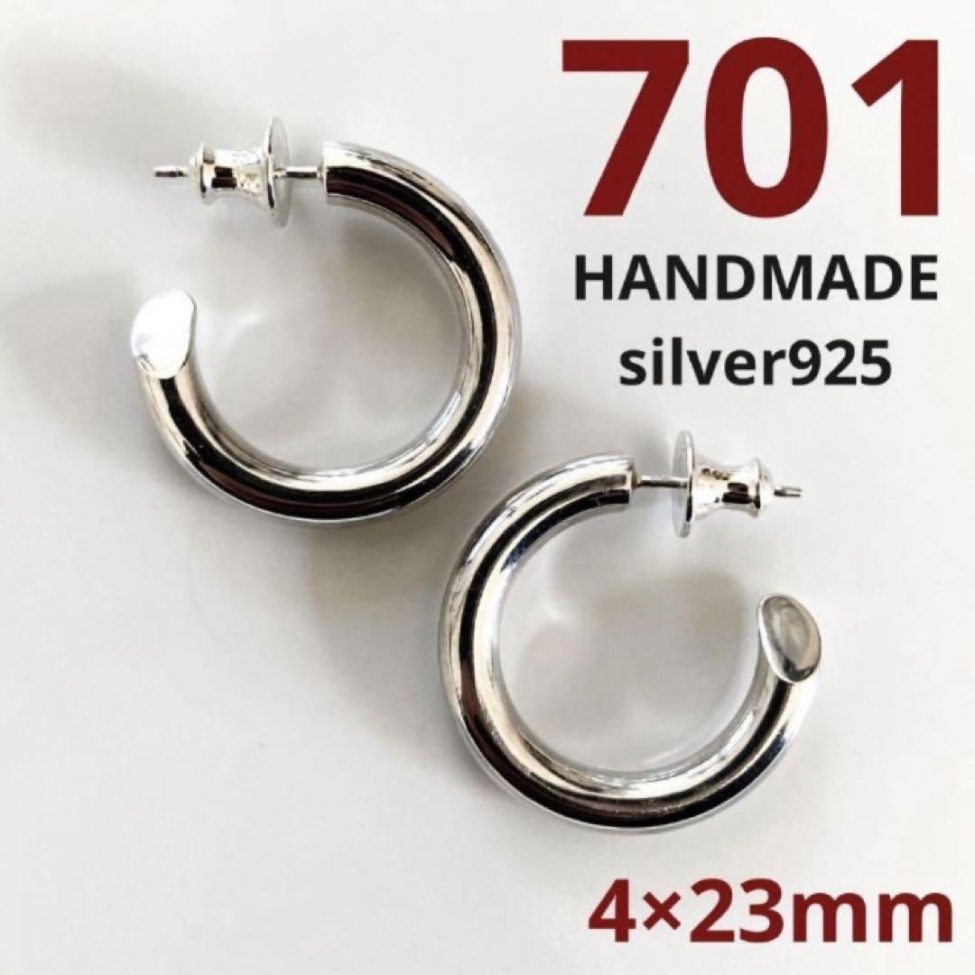 925 両耳 4×23mm フープピアス ワコマリア（ゴールド 4×23mm 両