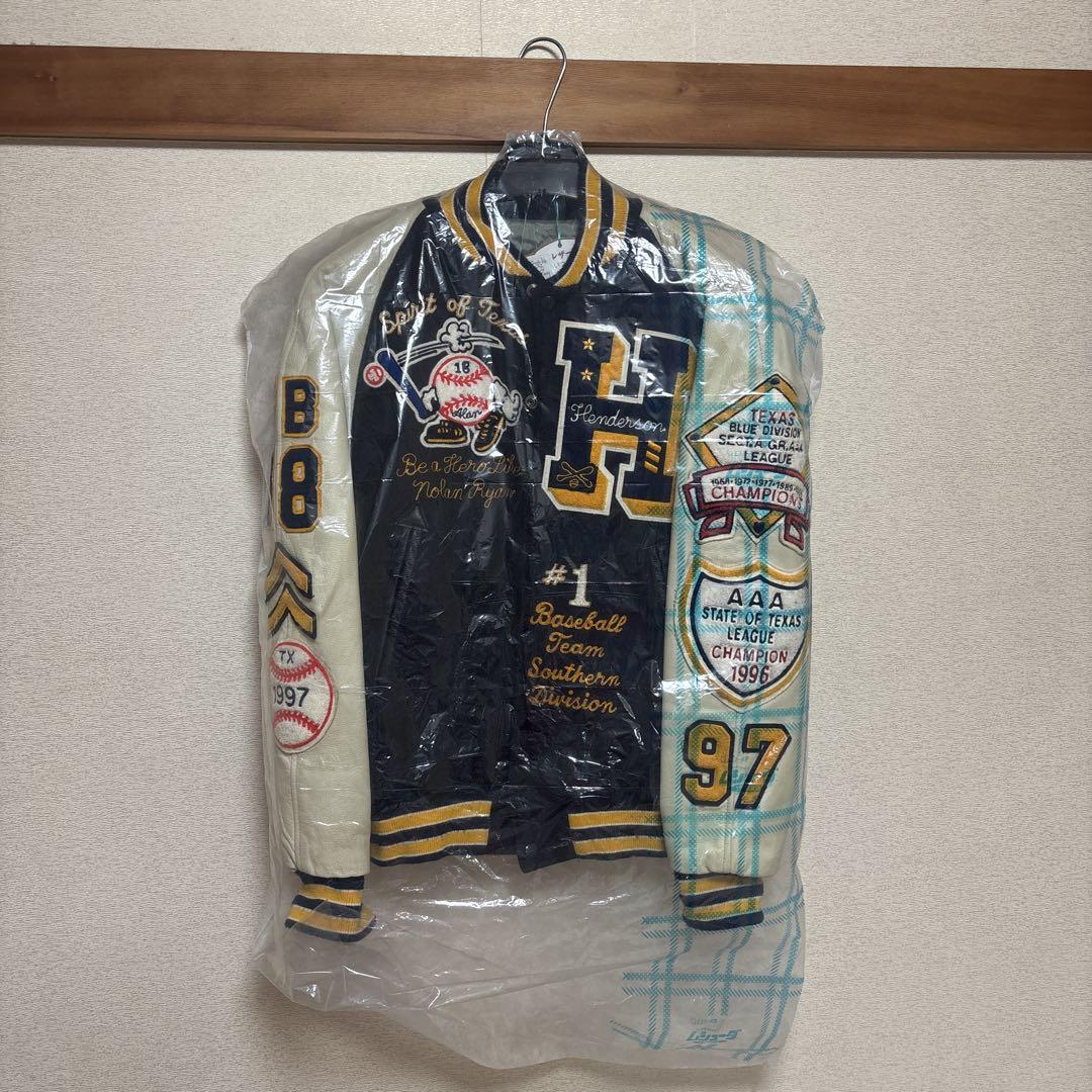 HEWITT バックドロップ別注 90s USA製 フルデコ スタジャン 42 HEWITTバックドロップ別注美品フルデコスタジャンmade in USA