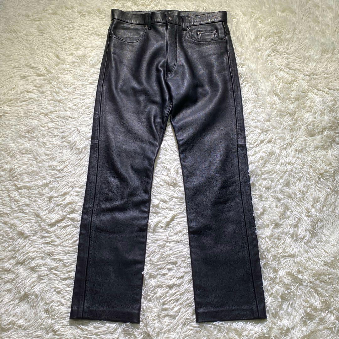 KUSHITANI クシタニ パンチングレザー パンツ サイズL/3W クシタニ KUSHITANI L/3W レザーパンツ ライダース バイク 本革