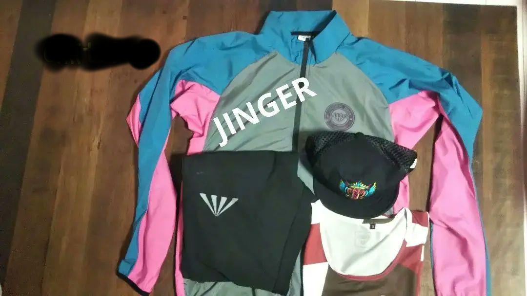 JINGERジップアップランニングウェア JINGERランニング 美品 (JINGER】ジンガー セットアップ 1回