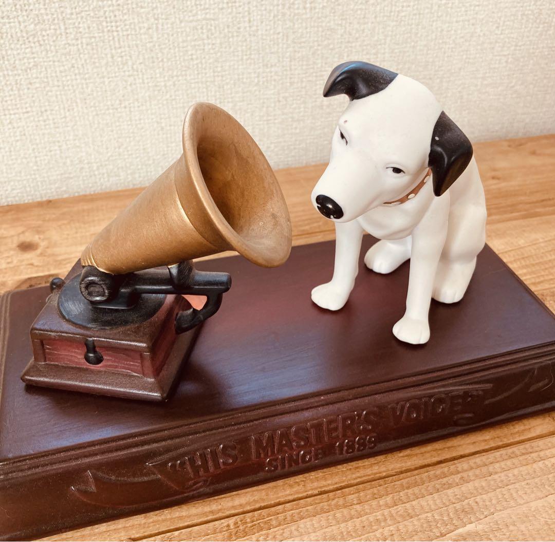 Victor ビクター犬 ニッパーくん 蓄音機 台座 置物 陶器製 昭和