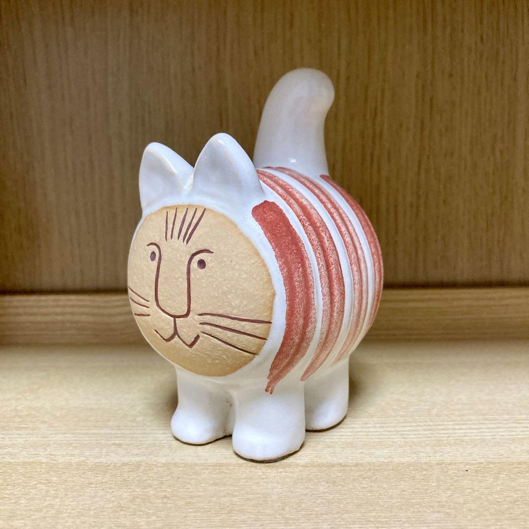 希少 リサラーソン ディエチキャット 赤ボーダー 限定色 陶器